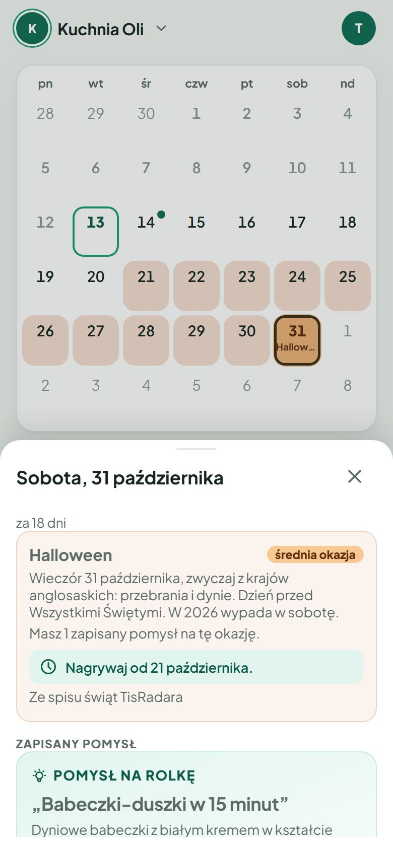 Okno dnia Halloween: nagrywaj od 21 października, zapisany pomysł Babeczki-duszki w 15 minut